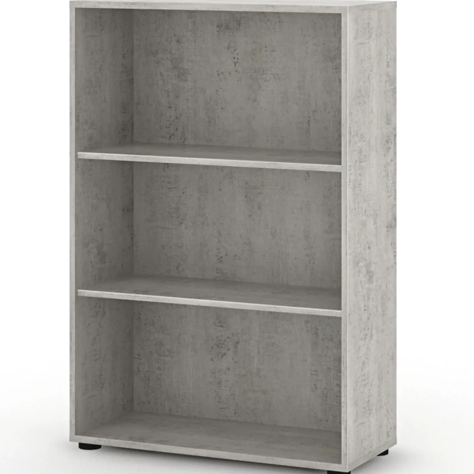 Libreria ufficio 79x118h cm due ripiani moderna cemento Woody