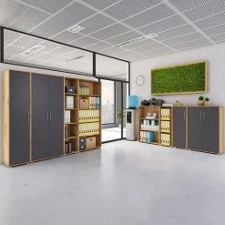 Libreria ufficio 79x188h cm moderna rovere Woody