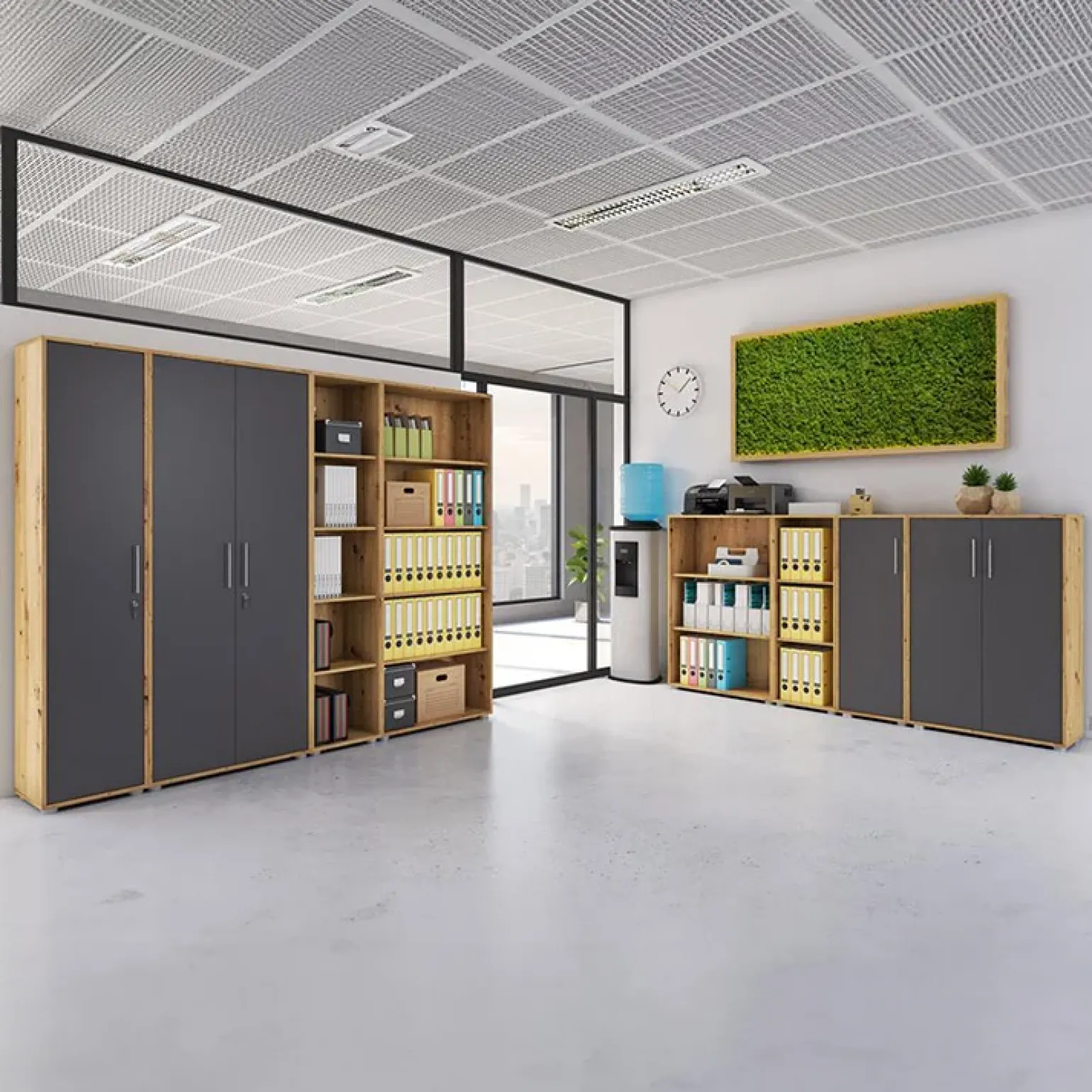 Libreria ufficio 79x188h cm moderna rovere Woody