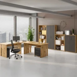 Libreria ufficio 79x188h cm moderna rovere Woody