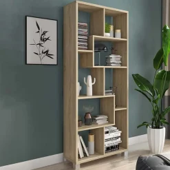 Libreria verticale 69x161h cm reversibile moderna rovere Eliza