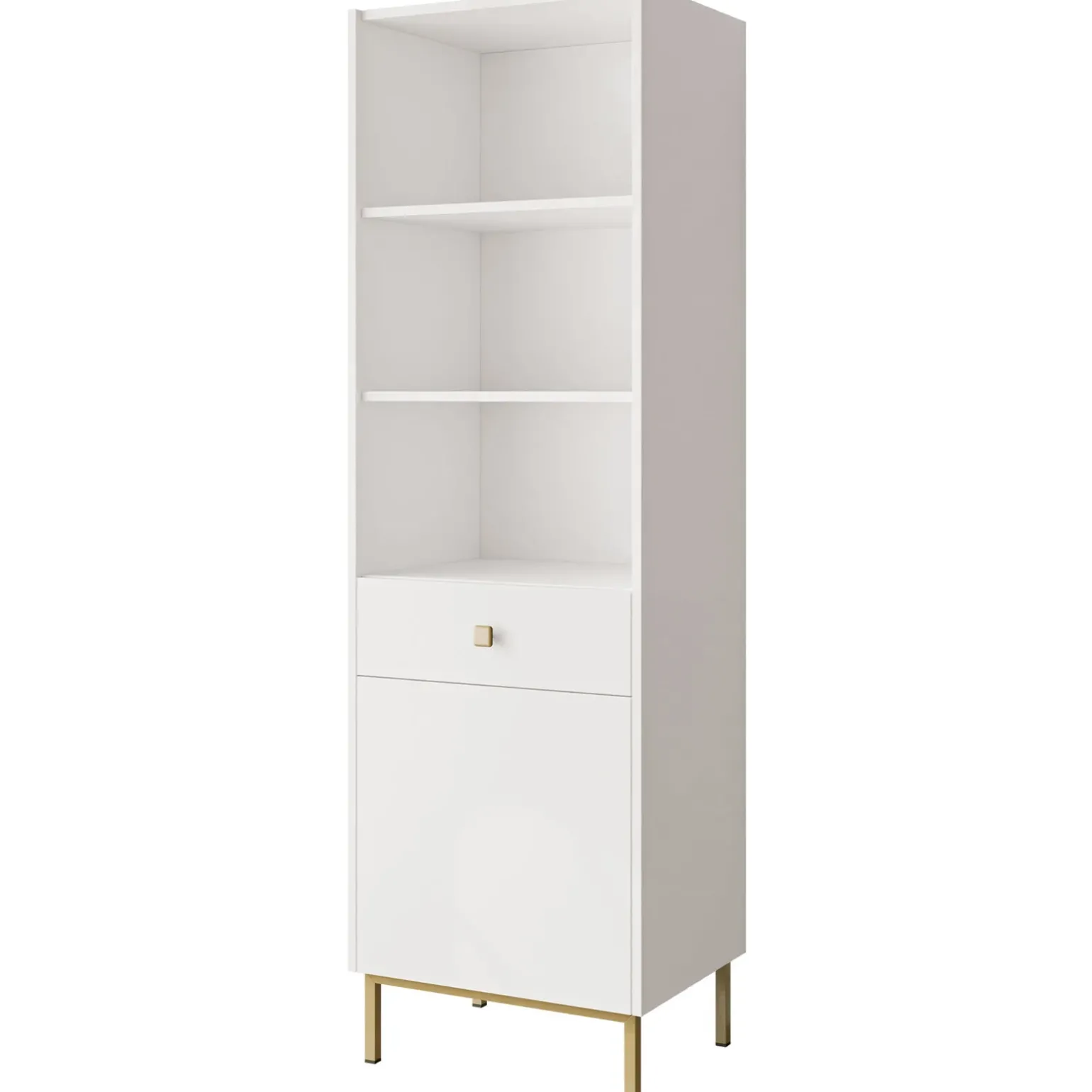 Libreria 54x180h cm 1 anta 1 cassetto 3 vani bianco opaco Giuggiola