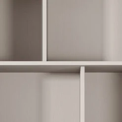 Libreria 88x194h cm 2 cassetti 8 vani a giorno beige cannettato Ramis