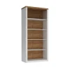 Libreria 90x198h cm 5 ripiani bianco frassinato rovere Provenza