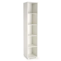 Libreria 40x200h cm con ripiani moderna bianco opaco Viki