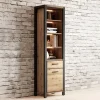 Libreria 55x200h cm design industrial quercia nero opaco Neive