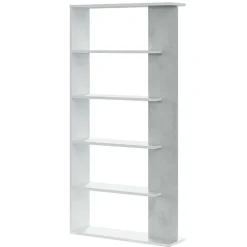Libreria 90x180h cm moderna bianco opaco cemento Elira
