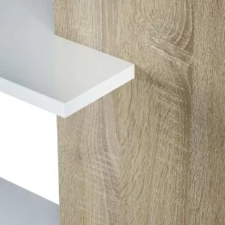 Libreria 90x180h cm moderna bianco opaco rovere Elira