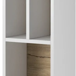 Libreria 32x159h cm moderna design bianco rovere Tahiti