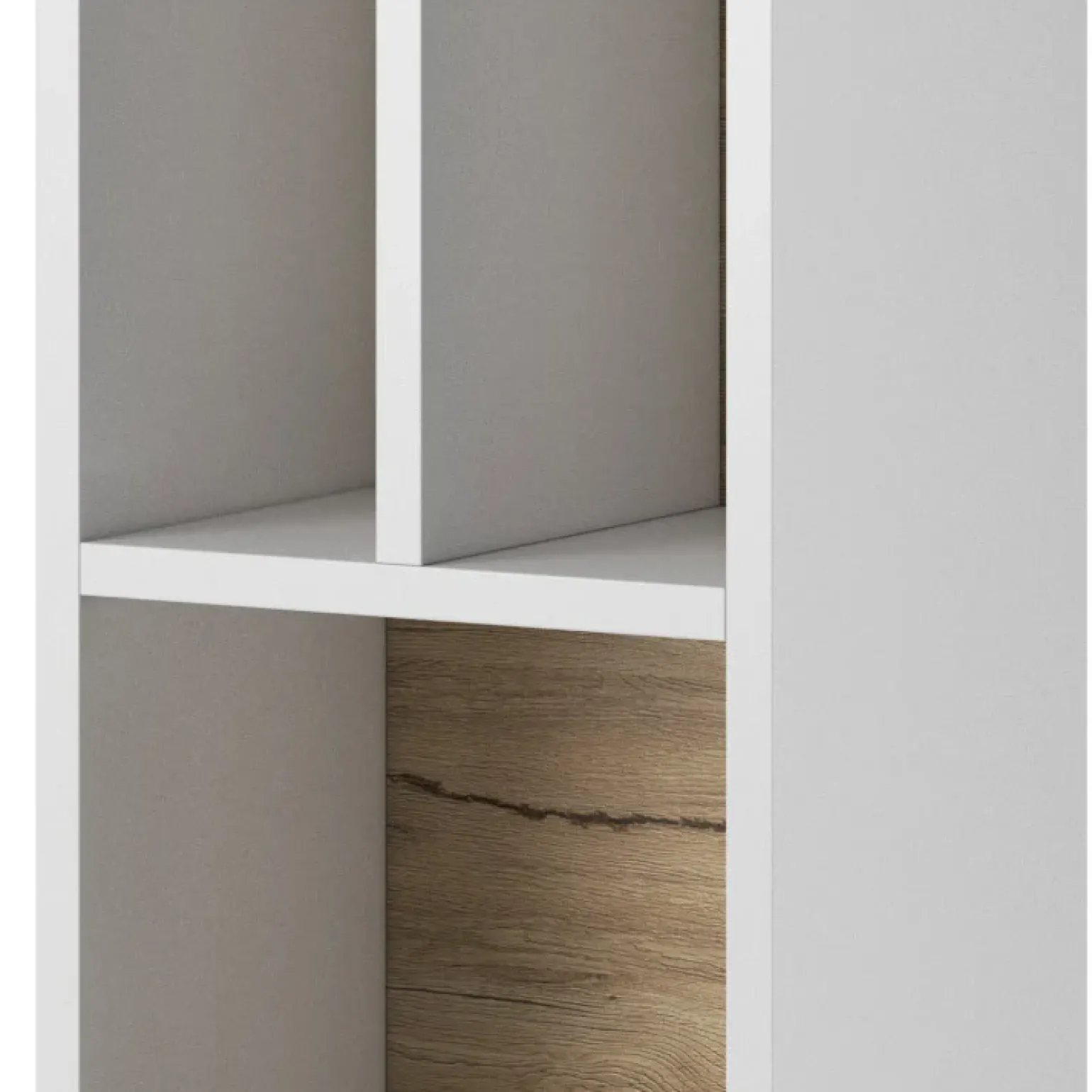 Libreria 32x159h cm moderna design bianco rovere Tahiti