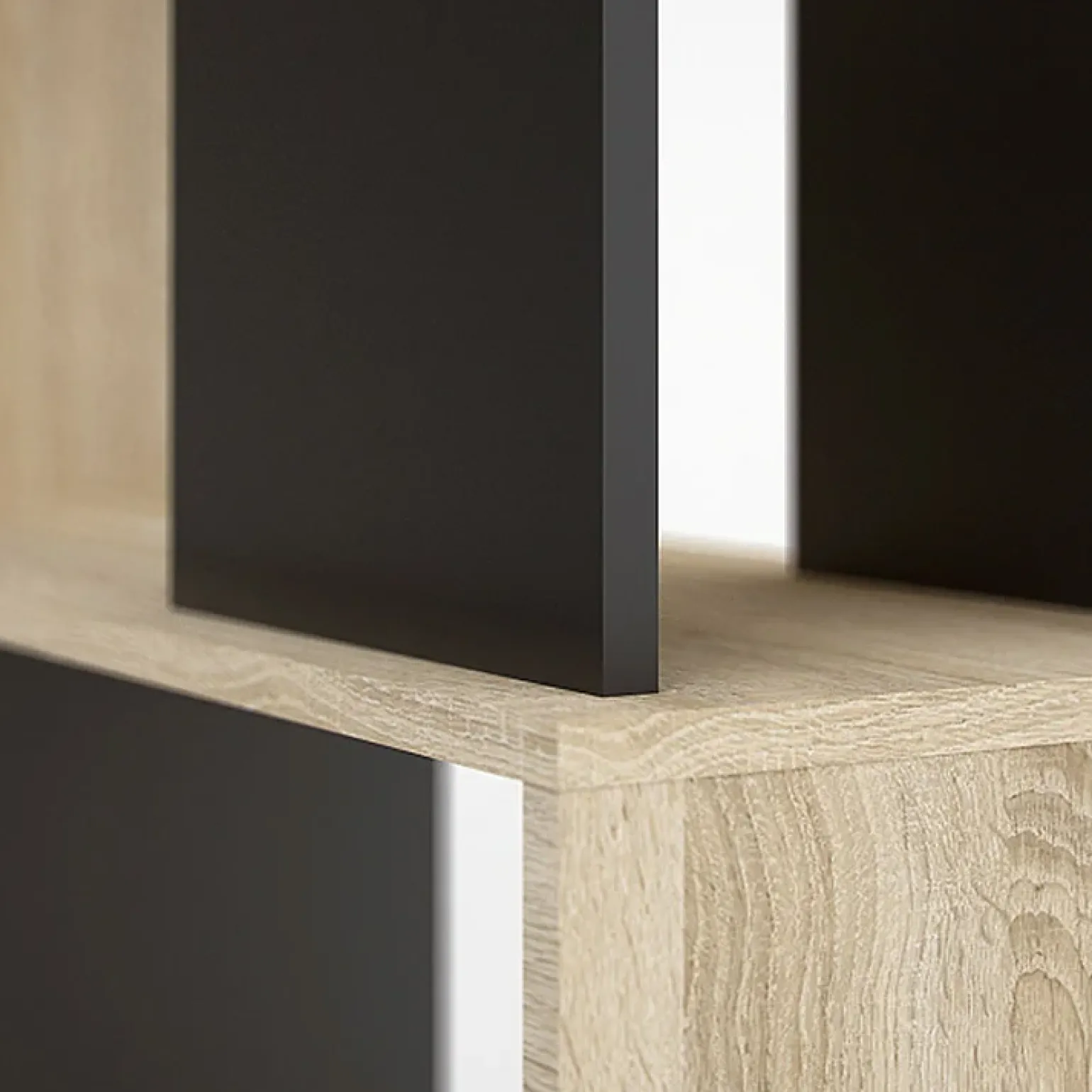 Libreria 80x183h cm moderna rovere laccato nero Tape Gihome®