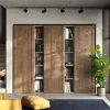 Libreria 218x186h cm rovere scuro beige Sunset 106