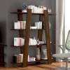 Libreria 140x151h cm soggiorno moderna rovere scuro Cosmo