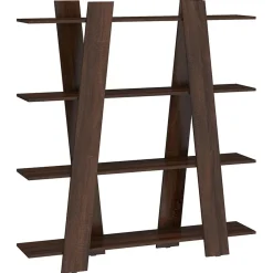 Libreria 140x151h cm soggiorno moderna rovere scuro Cosmo