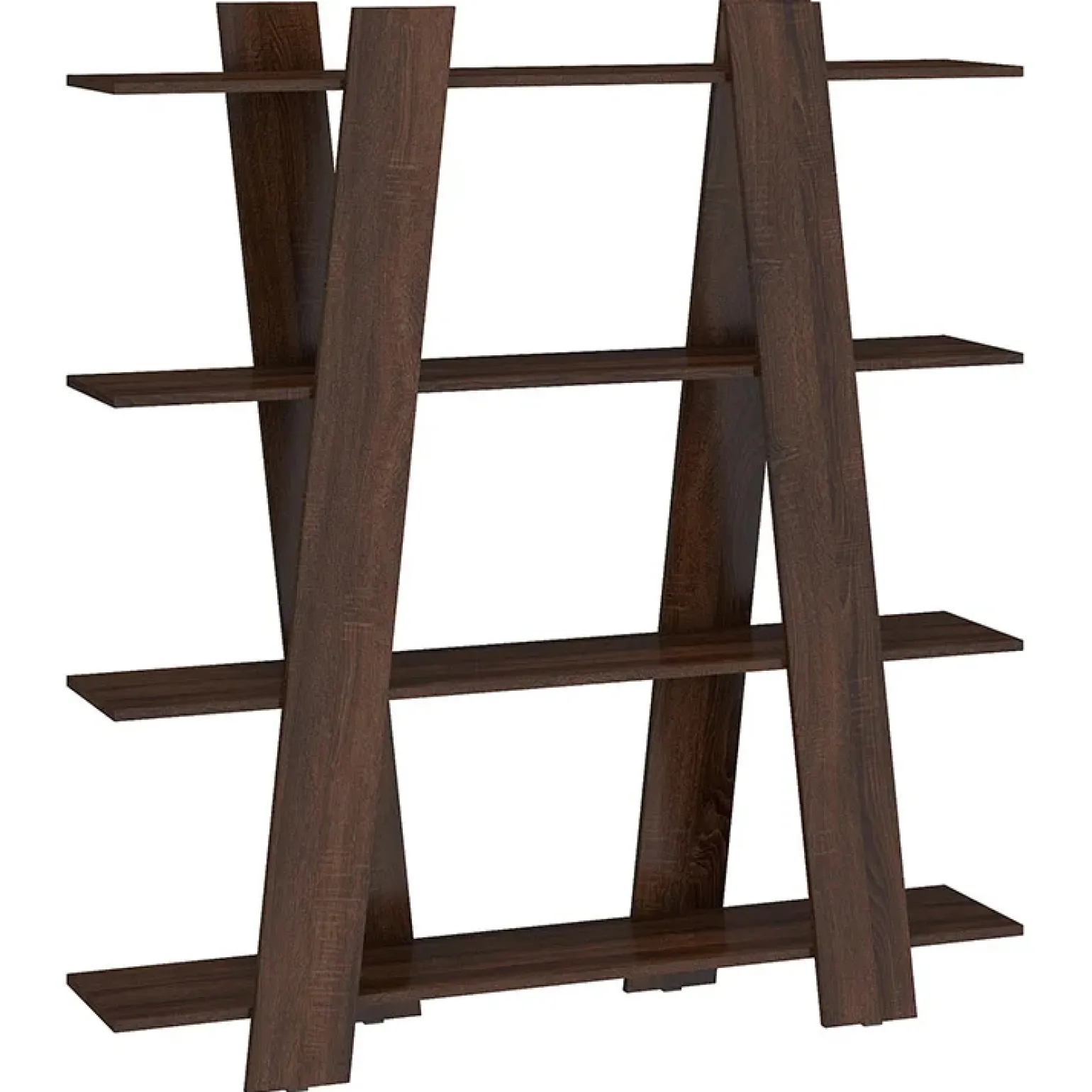 Libreria 140x151h cm soggiorno moderna rovere scuro Cosmo