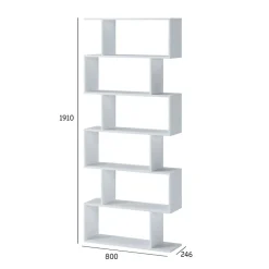 Libreria 80x191h cm ufficio moderna bianco opaco Carry