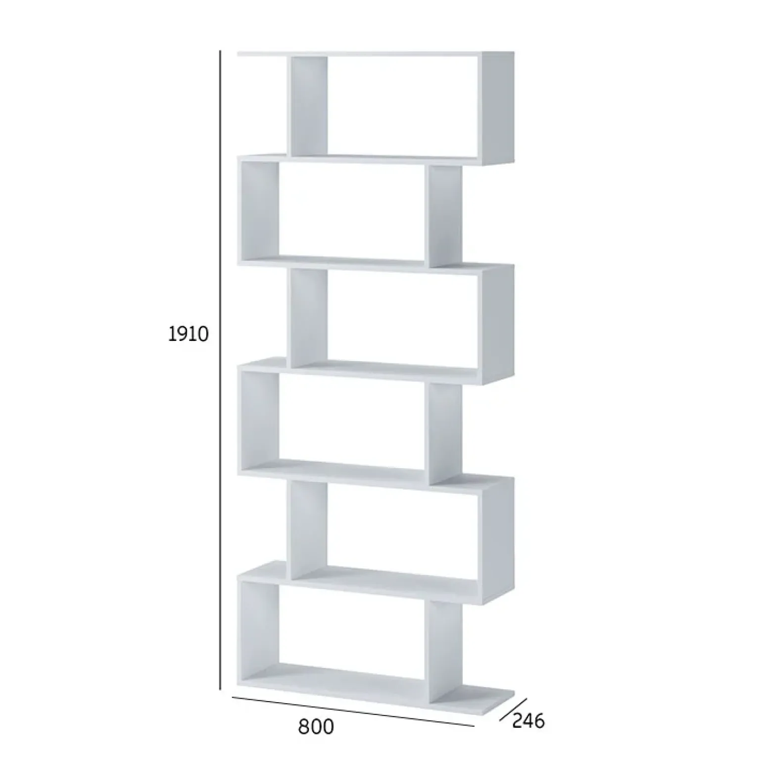 Libreria 80x191h cm ufficio moderna bianco opaco Carry
