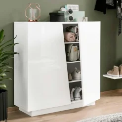 Madia 2 ante 81x86h cm moderna bainco lucido Candia Gihome®