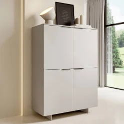 Madia alta 100x145h cm 4 ante soggiorno grigio Stone
