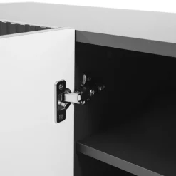 Madia con camino 181x83h cm moderno cannettato antracite Essence
