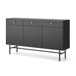 Madia moderna 155x90h cm 3 ante 3 cassetti nero Eterna