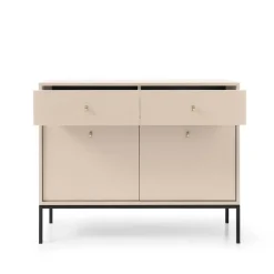 Madia moderna 104x83h cm 2 ante con cassetti soggiorno beige Glory
