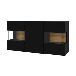 Madia sospesa 120x62h cm moderna nero rovere Fusion