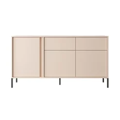 Madia 153x82cm 3 ante 2 cassetti moderna beige Melly