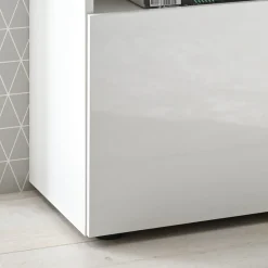 Madia 111x82h cm 1 anta a ribalta 1 cassetto bianco opaco e lucido Steppi