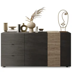 Madia 181x86h cm 2 ante 3 cassetti moderna titanio rovere Universal