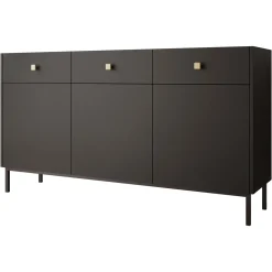 Madia 155x85h cm 3 ante 3 cassetti nero opaco Giuggiola