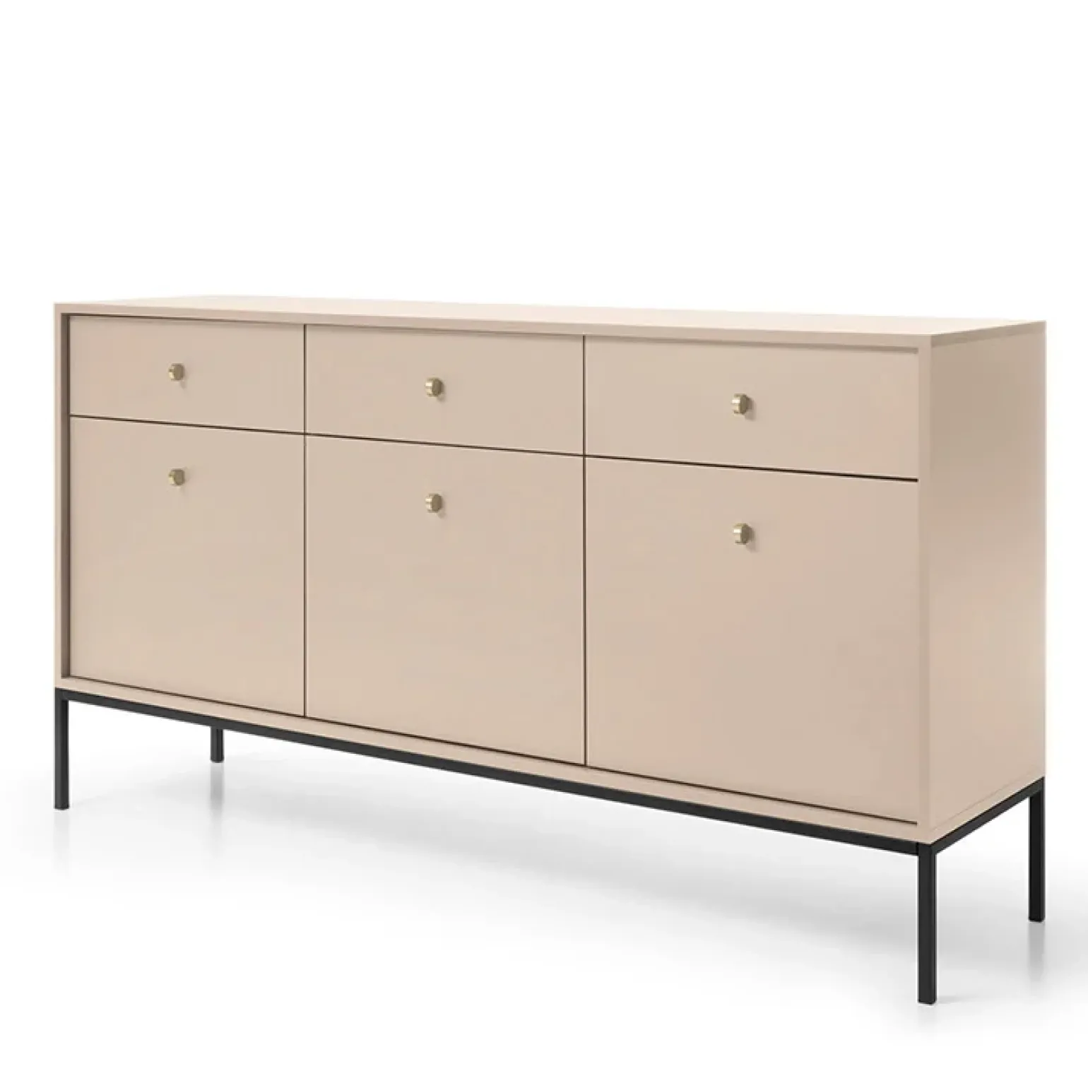 Madia 154x83h cm 3 ante 3 cassetti soggiorno beige Glory