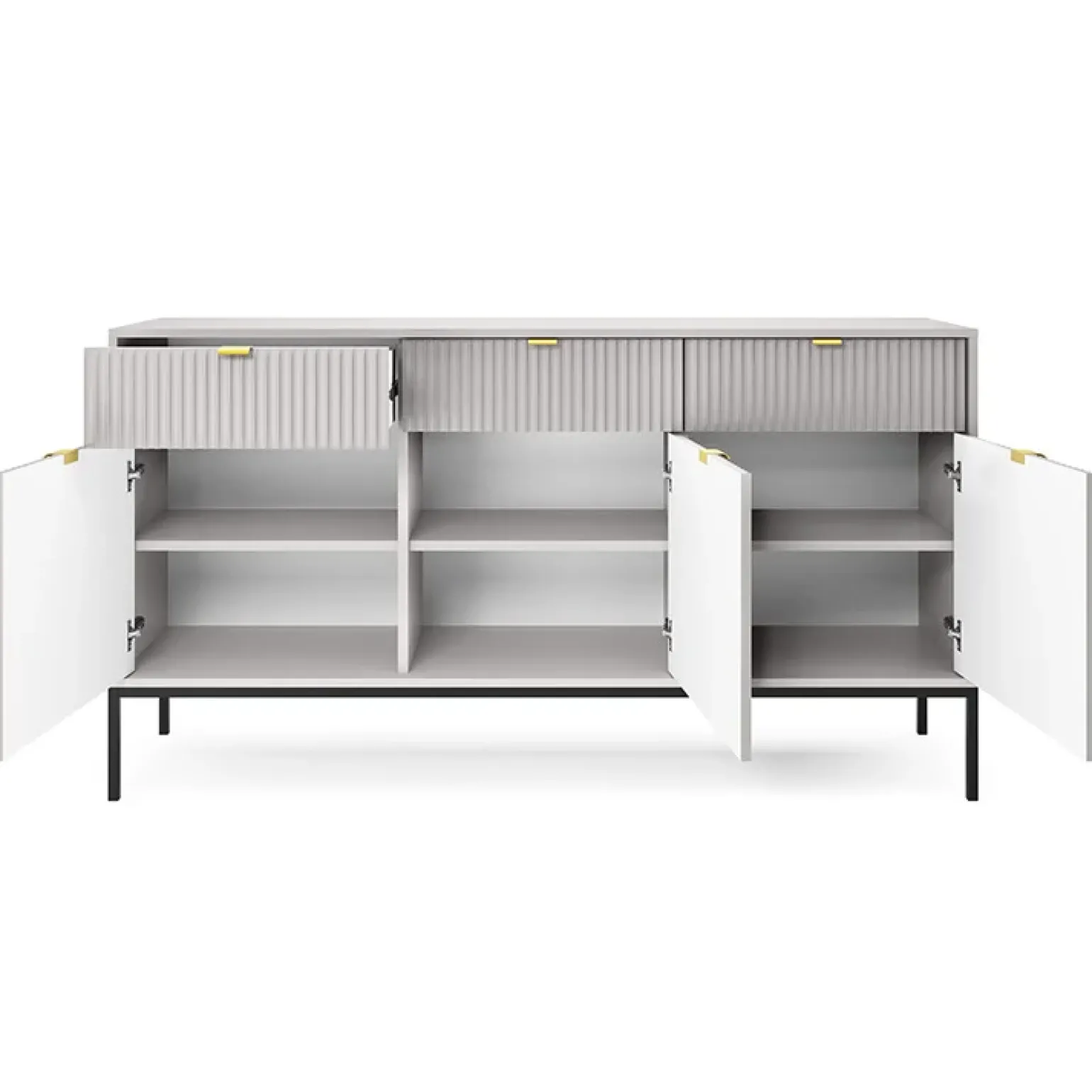Madia 154x83h cm 3 ante 3 cassetti moderna grigio Alisa