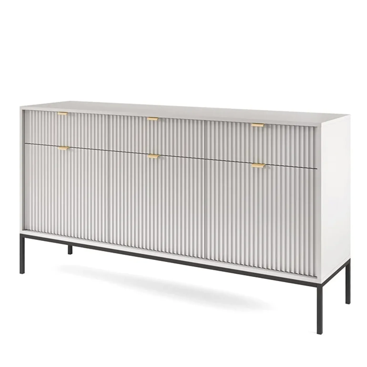 Madia 154x83h cm 3 ante 3 cassetti moderna grigio Alisa