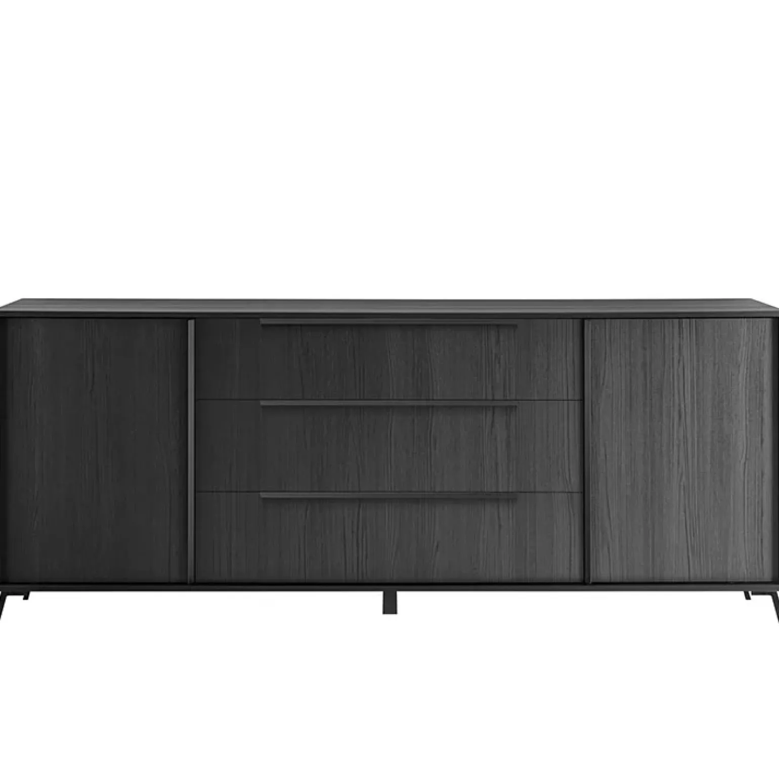 Madia 205x84h cm 2 ante 3 cassetti moderna soggiorno nero frassinato Tosca