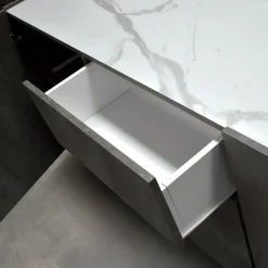 Madia 200x79h cm 2 ante 3 cassetti ossido bianco Blitz