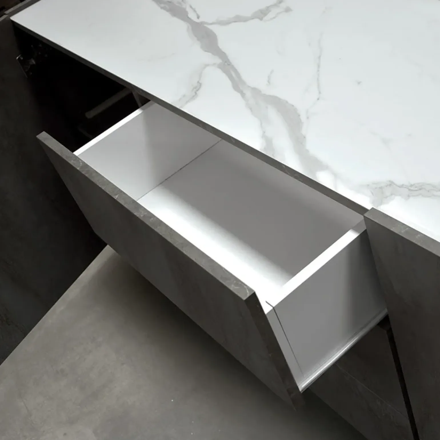 Madia 200x79h cm 2 ante 3 cassetti ossido bianco Blitz