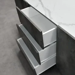 Madia 200x79h cm 2 ante 3 cassetti ossido bianco Blitz