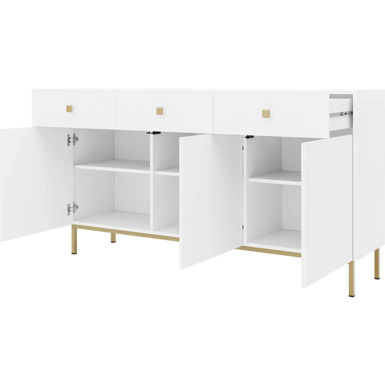 Madia 155x85h cm 3 ante 3 cassetti soggiorno bianco opaco Giuggiola