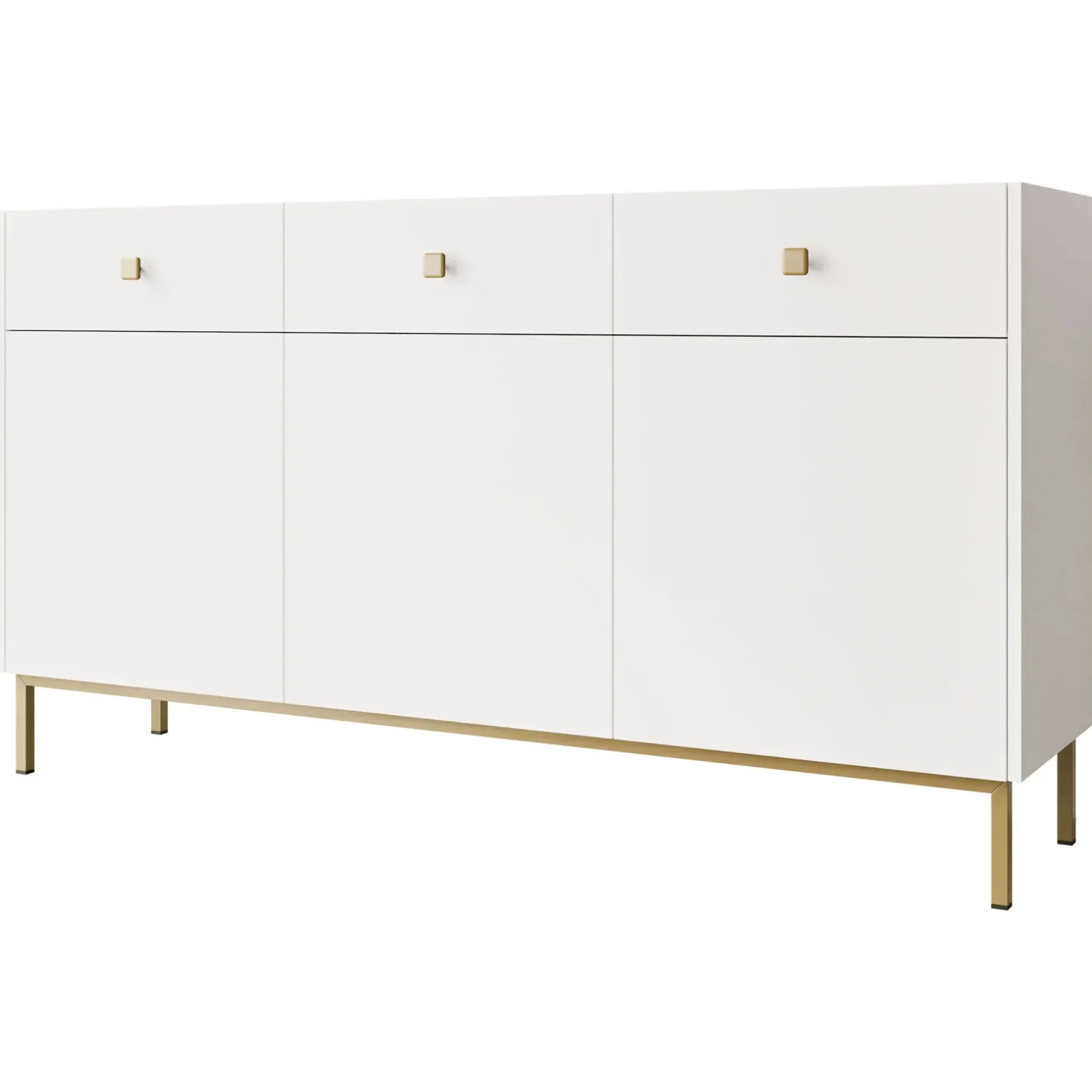 Madia 155x85h cm 3 ante 3 cassetti soggiorno bianco opaco Giuggiola