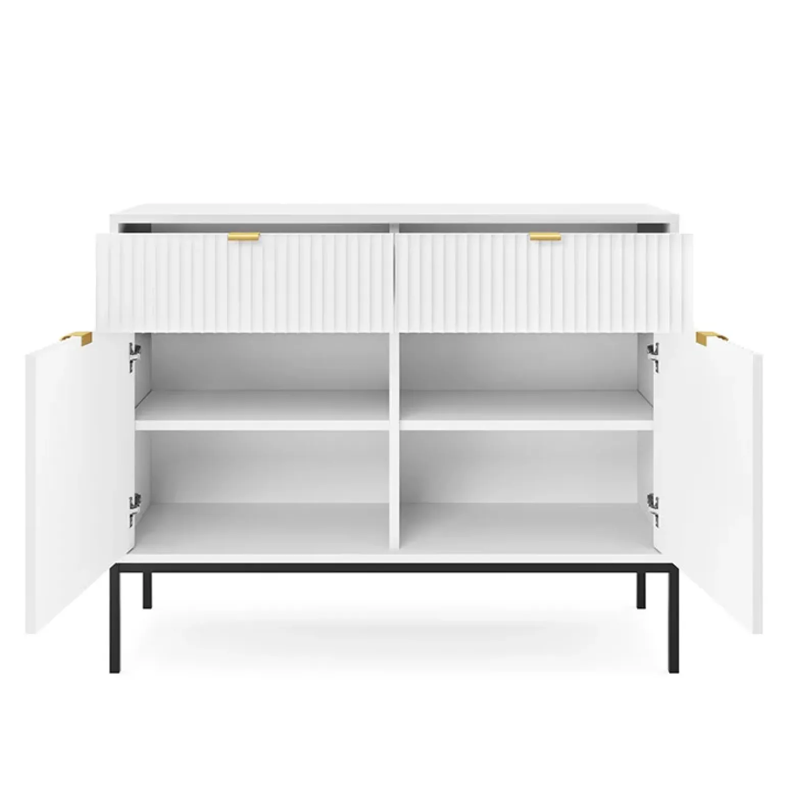 Madia 104x83h cm 2 ante 2 cassetti moderna bianco Alisa