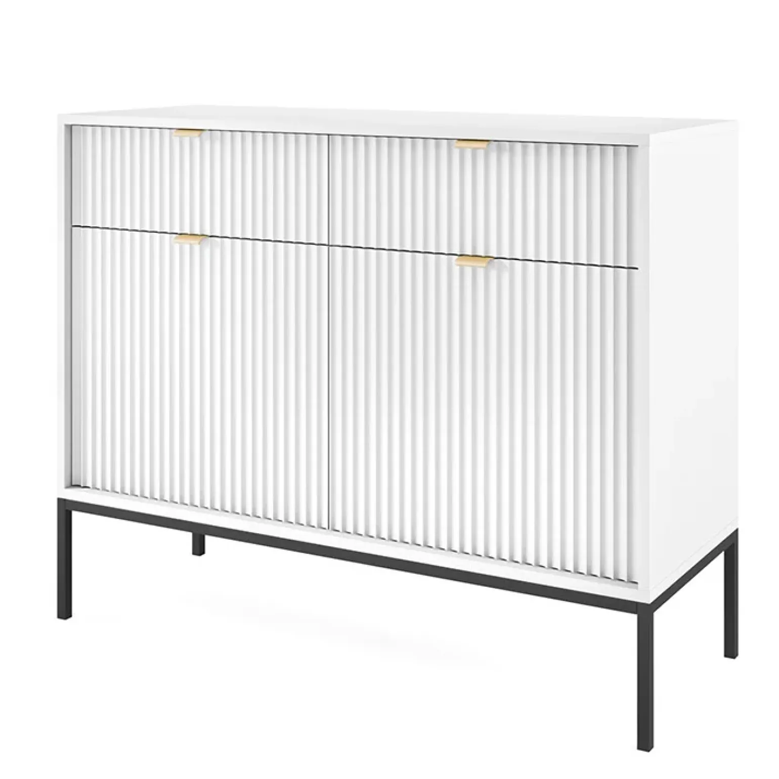 Madia 104x83h cm 2 ante 2 cassetti moderna bianco Alisa