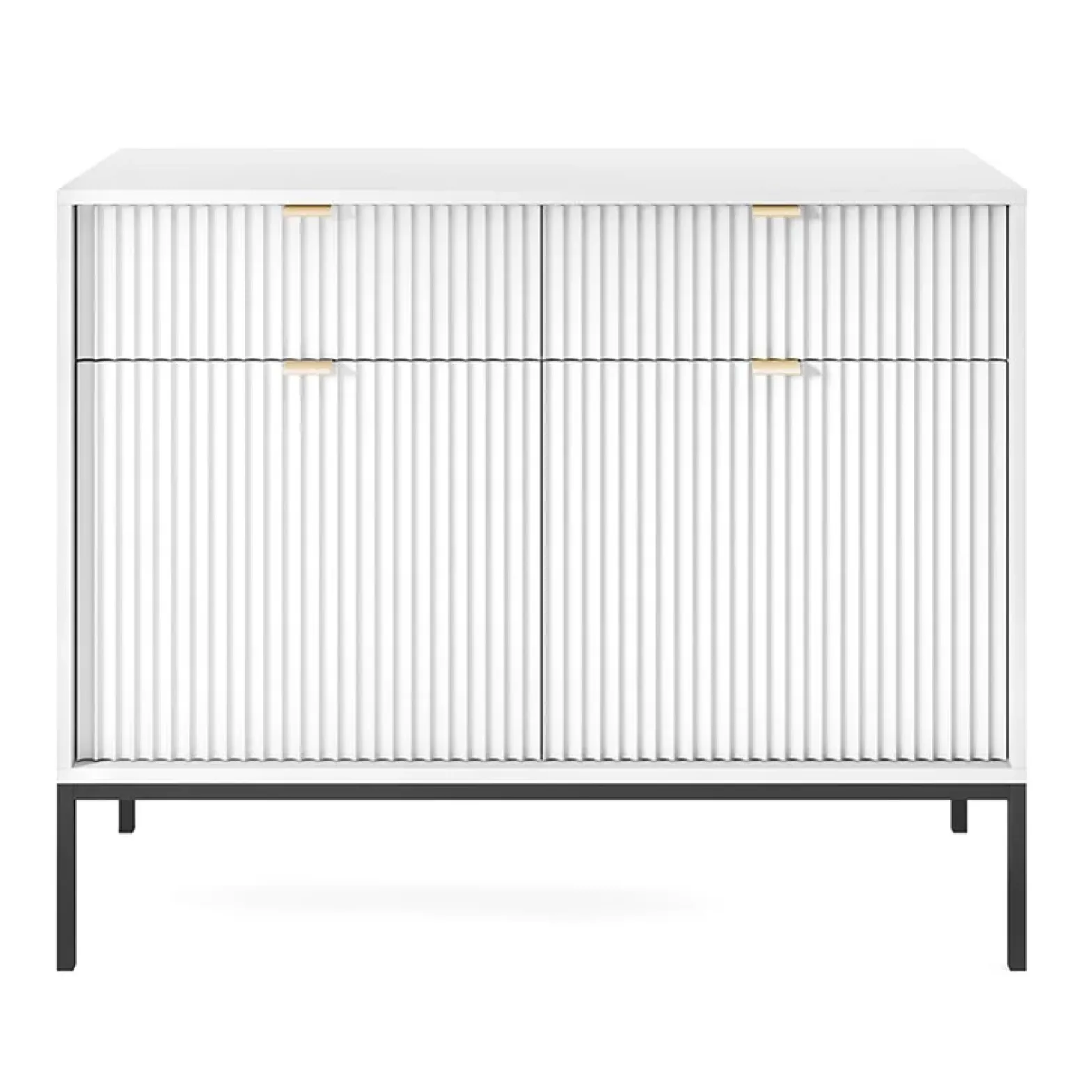 Madia 104x83h cm 2 ante 2 cassetti moderna bianco Alisa