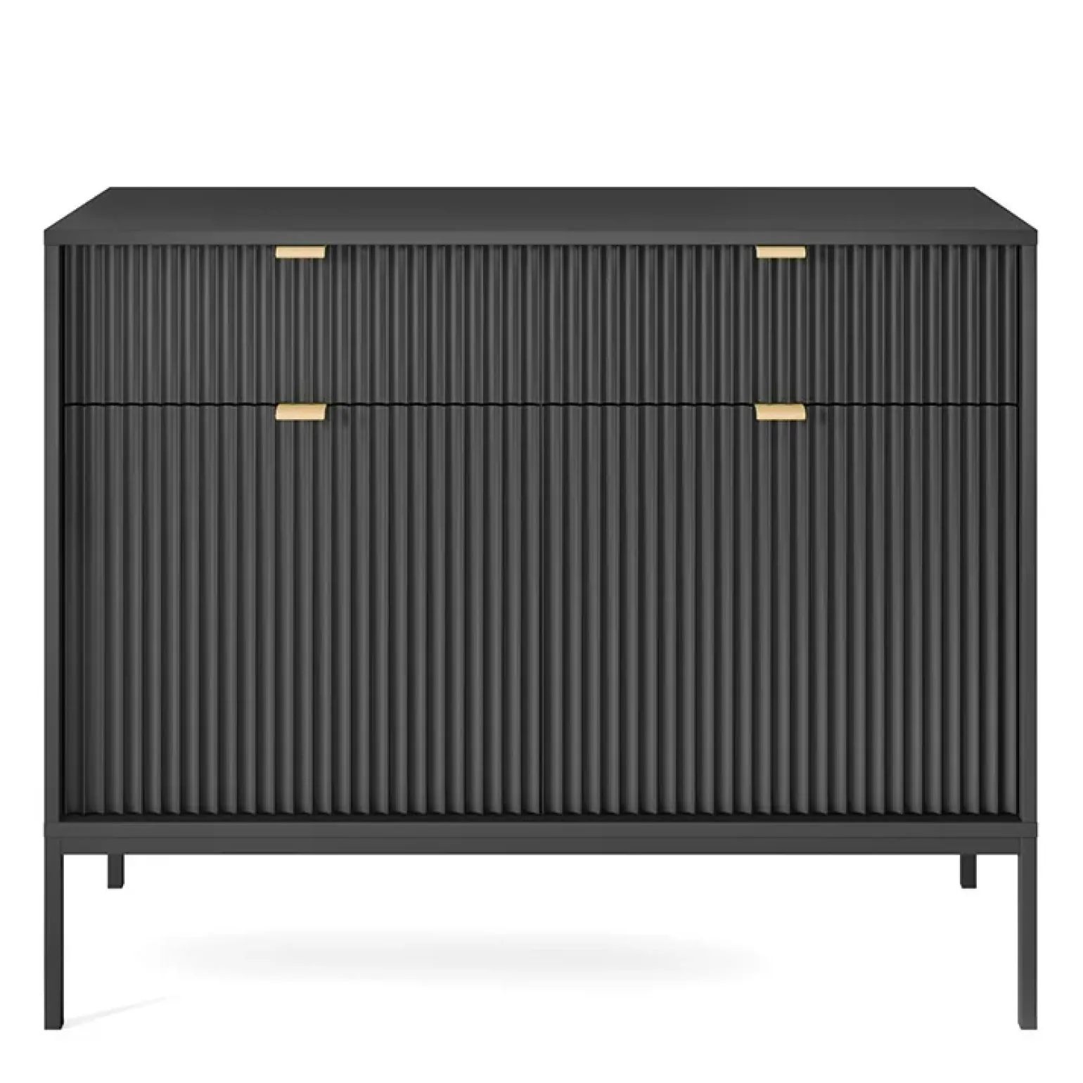 Madia 104x83h cm 2 ante 2 cassetti moderna nero Alisa