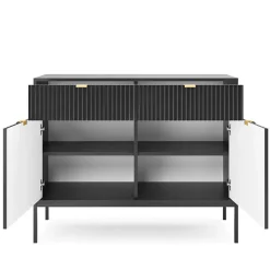 Madia 104x83h cm 2 ante 2 cassetti moderna nero Alisa