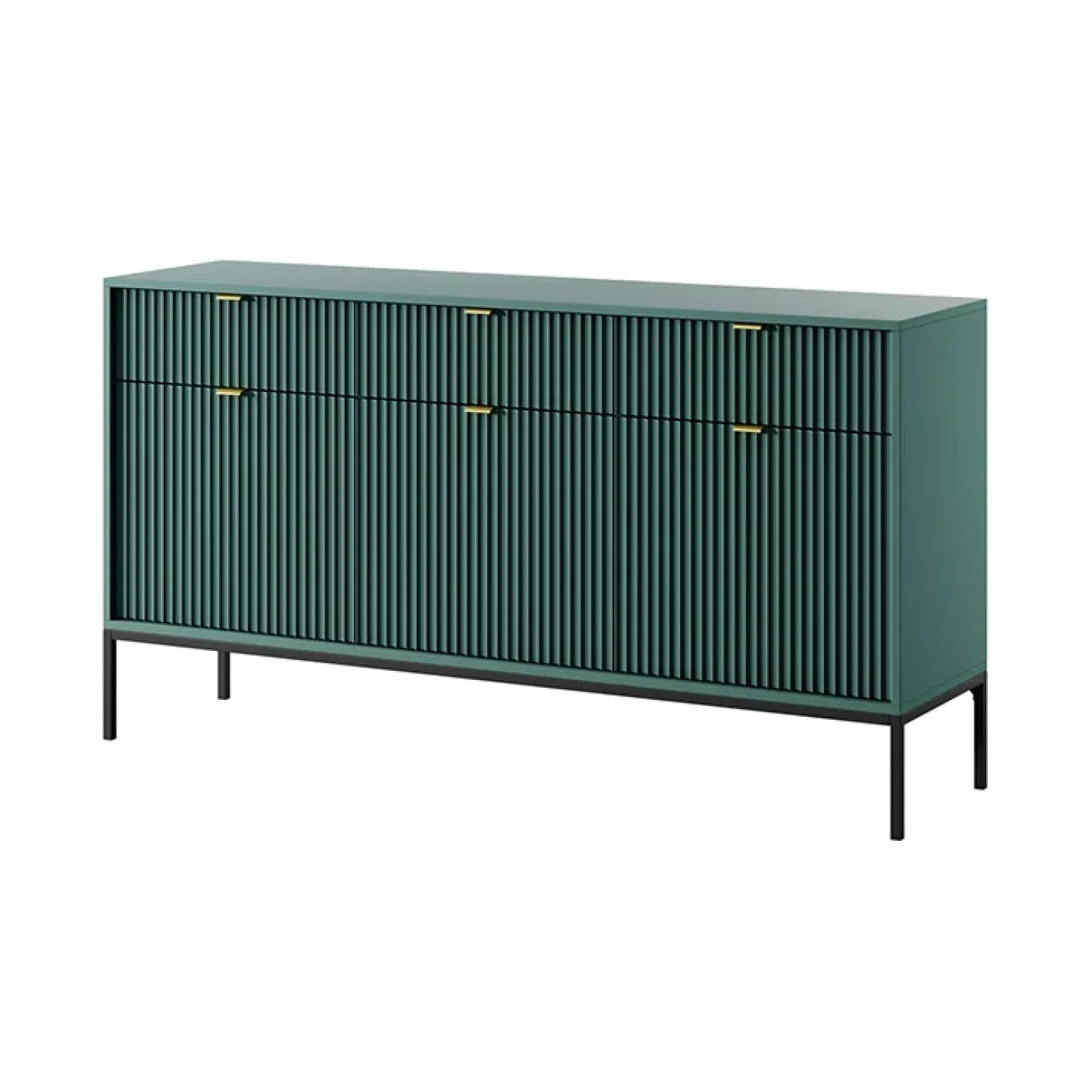 Madia 154x83h cm 3 ante 3 cassetti moderna verde Alisa