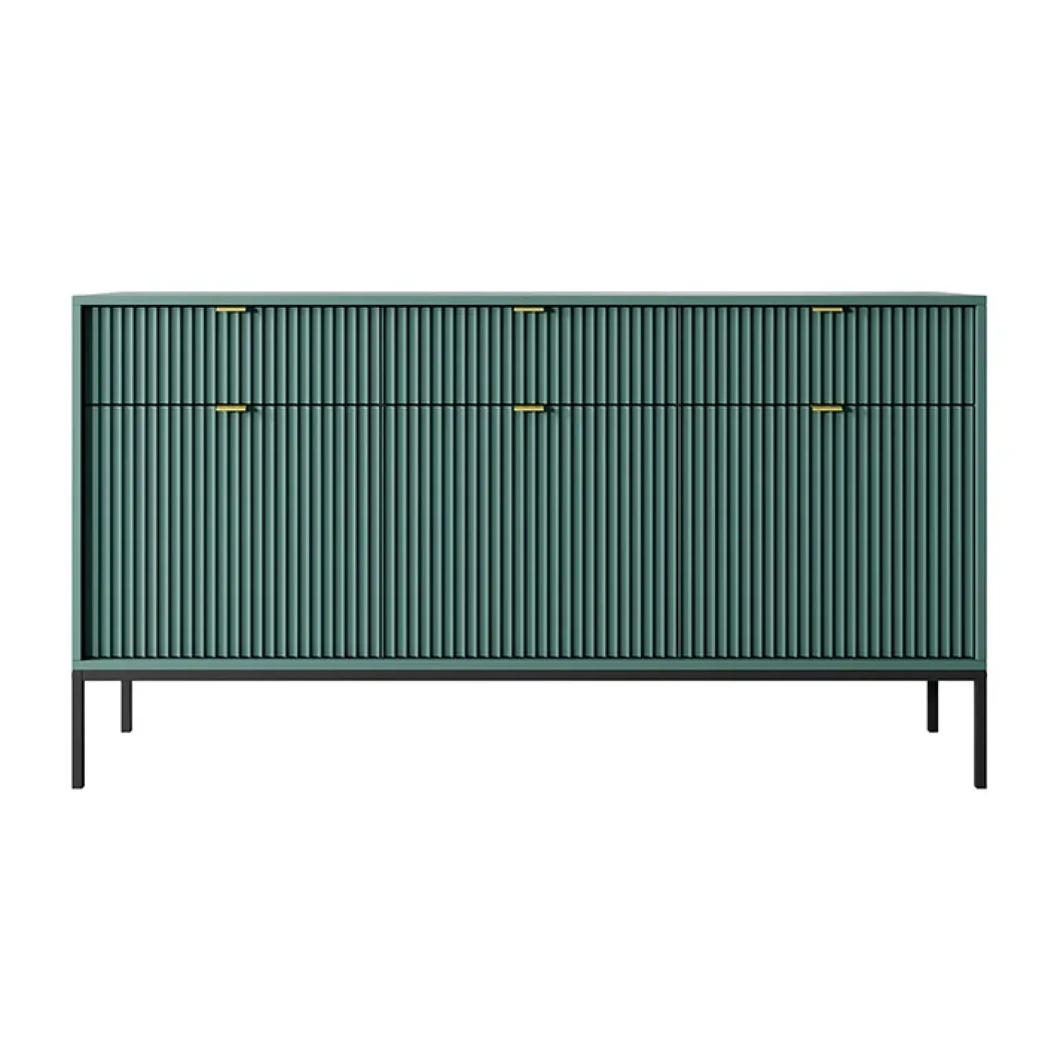 Madia 154x83h cm 3 ante 3 cassetti moderna verde Alisa
