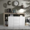 Madia 146x93h cm 2 ante 3 cassetti moderna bianco lucido pero Invictus