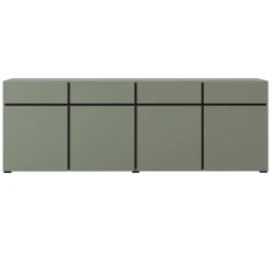 Madia 225x78h cm 4 ante 4 cassetti moderna verde nero Lolla