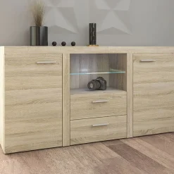Madia 157x82h cm 2 ante 2 cassetti moderna rovere chiaro Haarlem
